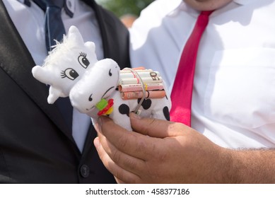 Unusual Wedding Gift With Money And Cow 