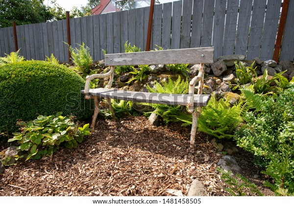 Unusual White Garden Bench Set Garden Stock Photo Edit Now