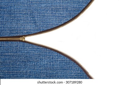 Unzip Jean Cloth To White Background