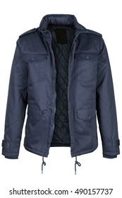 Unzipped Navy Blue Jacket