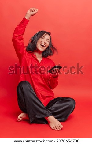 Similar – Image, Stock Photo Young woman sitting in the shower