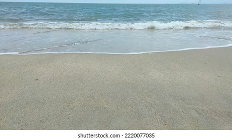 The upclose beauty of sand and beach waves
