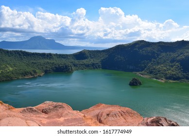 The Upclose Shot Of Taal Volcano's Crater Which Is Calm And Serene Before The Eruption