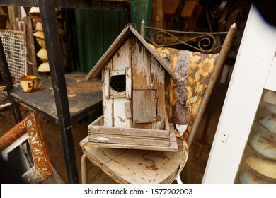 Upcycled Wooden Bird House On Decorated Chair