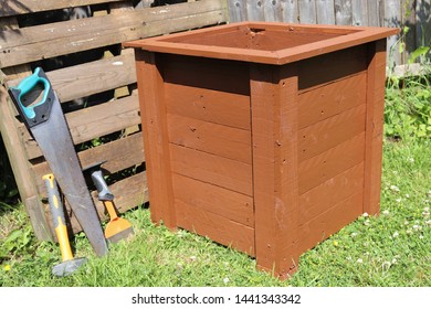 Upcycling Idea: - Old Wooden Pallet Reassembled In To A Rustic Garden Planter.