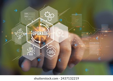 Update application software and hardware upgrade technology concept, AI upgrade