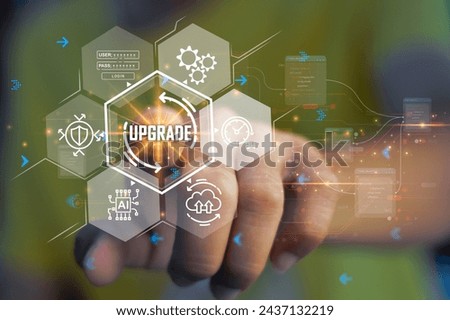 Update application software and hardware upgrade technology concept, AI upgrade