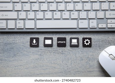  Update concept. Installing software update process