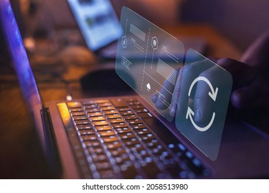 update concept, software upgrade icon on virtual screen - Shutterstock ID 2058513980