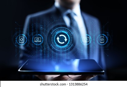 Update software application and hardware upgrade technology concept.