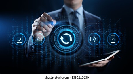 Update software application and hardware upgrade technology concept.