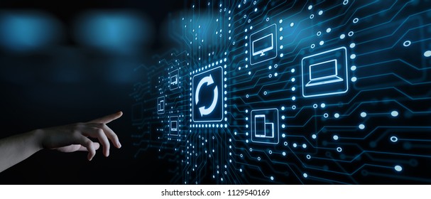 Update Software Computer Program Upgrade Business technology Internet Concept. - Shutterstock ID 1129540169