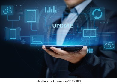 Update Software Computer Program Upgrade Business Technology Internet Concept.