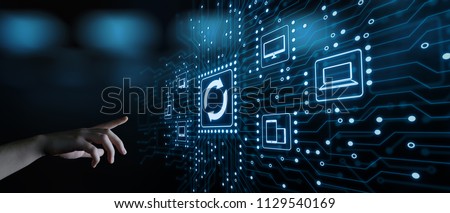 Update Software Computer Program Upgrade Business technology Internet Concept.