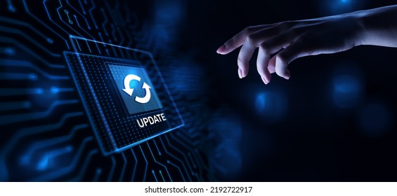Update System Upgrade Software Version Technology Concept On Virtual Screen.
