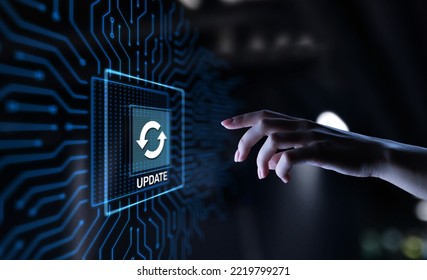 Update System Upgrade Software Version Technology Concept On Virtual Screen.