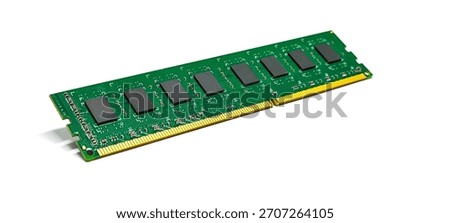 Upgrading the personal computer concept. Close up the DDR memory module or random access memory (RAM).