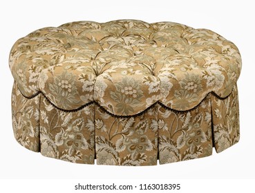 Upholstered Ottoman With Clipping Path