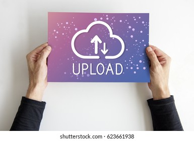 Upload is a file transfer to another computer system.