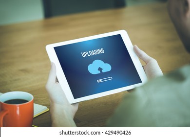 UPLOADING TECHNOLOGY CLOUD DATA CONCEPT