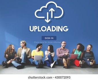 Uploading Upload Data Download Information Concept