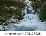 Upper Catawba Falls is frozen solid waiting for the Spring thaw.