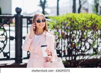 Upper Class Woman .Businesswoman Smiling On City Street