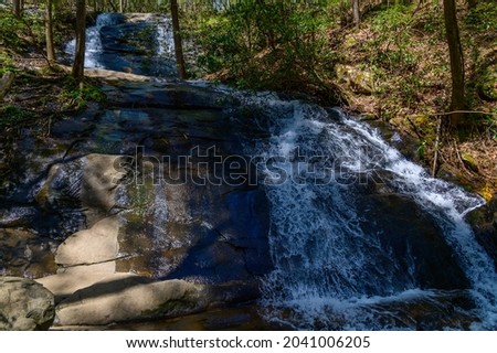 The upper falls of the Fall Branch Falls along the Benton Mackaye Trail, near Cherry Log, Georgia.