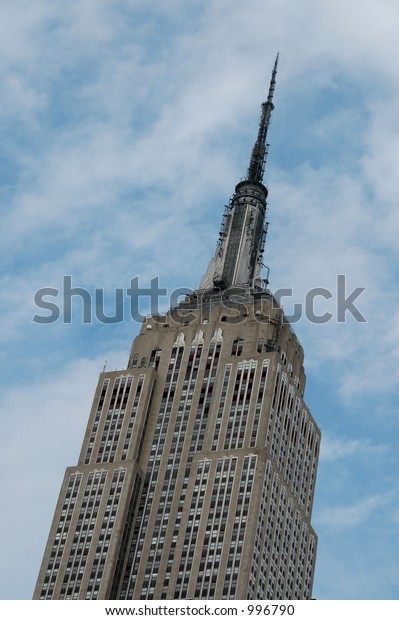 Upper Floors Antennas Empire State Building Stock Photo