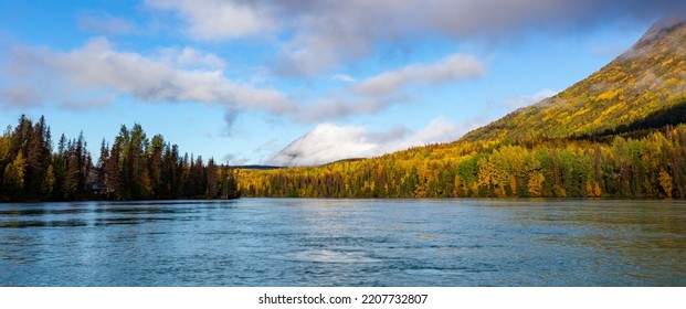 Upper Kenai River In Cooper Landing, Alaska In Autumn