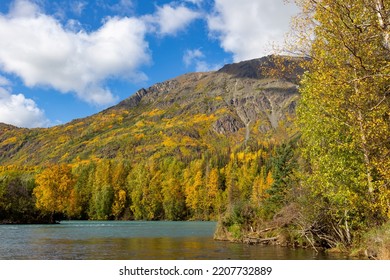 Upper Kenai River In Cooper Landing, Alaska In Autumn