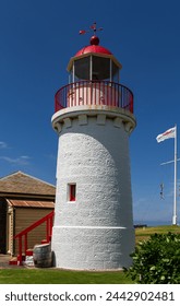 The Upper Lady Bay Lighthouse (built 1872) in Warrnambool, Victoria, Australia.