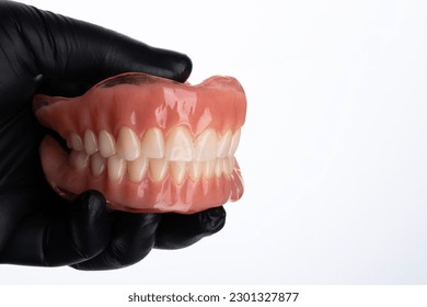 Upper and lower complete denture in occlusion