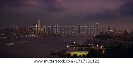 Upper Manhattan Skyline and New Jersey city from NewJersey