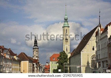 Upper market square (Obermarkt) in Gorlitz. Germany Stock photo © 