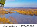 The Upper Mississippi Bayou in Fall Colors in Great River Bluffs State Park in Minnesota