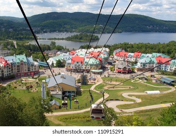 Upper Resort Village Of Mont Tremblant, Place St. Bernard, Seen From The Cable Car In Summer