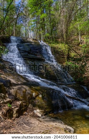 The upper section of the Fall Creek Falls along the Benton Mackaye Trail, near Cherry Log, Georgia.
