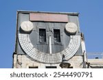 Upper section of the Zoharei Chama Synagogue or Mahane Yehuda Clock Tower building on Jaffa Road in Jerusalem, Israel. 