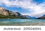 Upper Waterton Lake in Waterton Lakes National Park a park in the Canadian Rockies on the border of Alberta, British Columbia and Glacier National Park in Montana