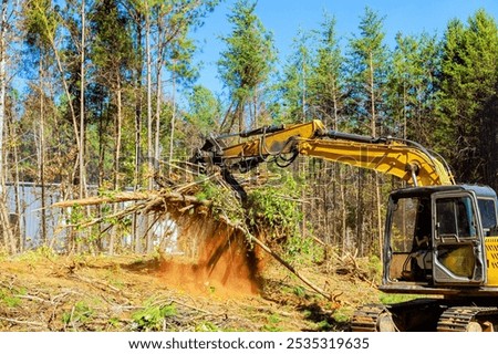 Uprooting trees when preparing land for construction