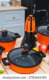 Upscale Kitchen Utensils Presentation Highlighting Textured Glass And Userfriendly Features
