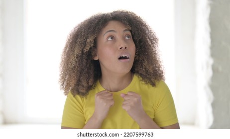 Upset African Woman Feeling Scared