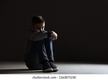 Upset Boy Sitting Dark Room Space Stock Photo 1373024840 | Shutterstock