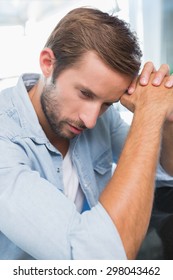 Upset Young Man In The Cafe