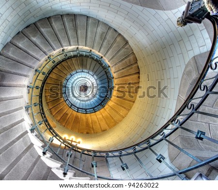 Upside view of a spiral staircase