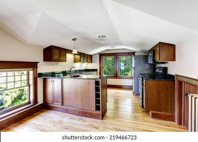 Upstairs Kitchen Room With Vaulted Ceiling