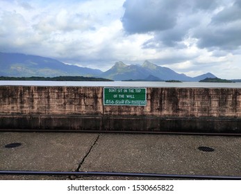Upstream view of a dam