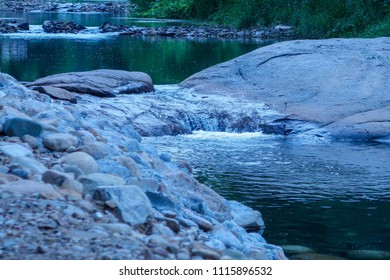 Upstream waterfall forest