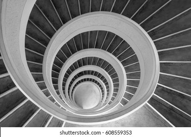 Upward spiral (black and white)